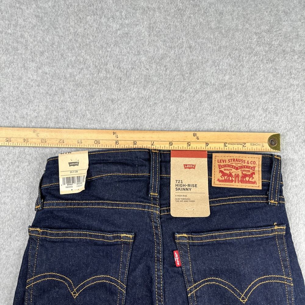 Levis 721 High Rise Skinny Denim Jeans Womens 26x28 dark Wash New NWT - Picture 14 of 14